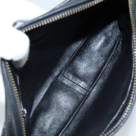 CHANEL Matelasse Chain Shoulder Bag Lamb Skin Black Gold CC Auth PP082 - Picture 10 of 16